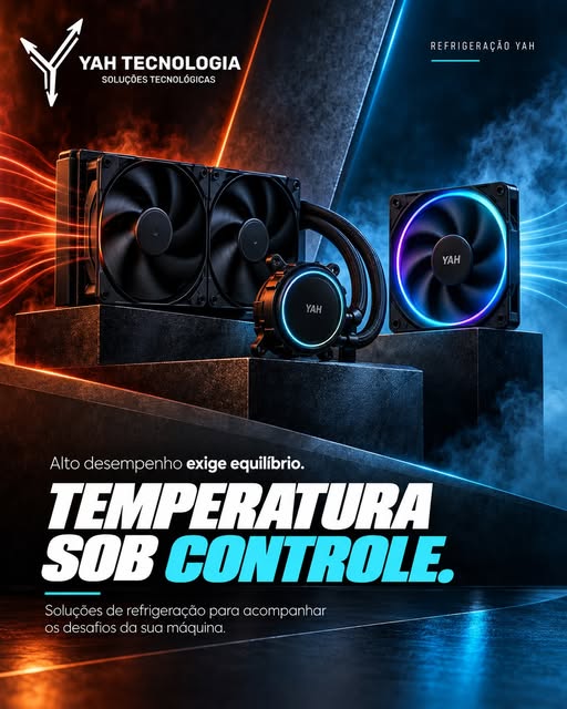 Water cooler YAH com radiador duplo e fan com anel de luz